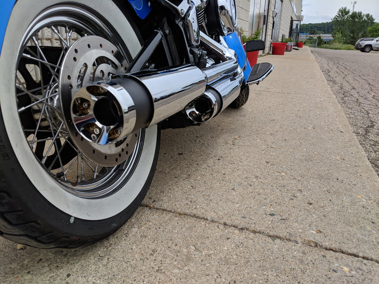 2018-2025 Softail Mufflers (Fat Boy, Breakout, Slim, Lowrider (to 24') , Softail Standard,  Street Bob